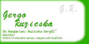 gergo ruzicska business card